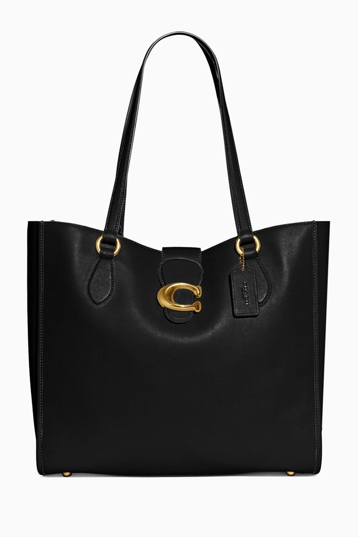 

Theo Tote Bag in Calf Leather, Black