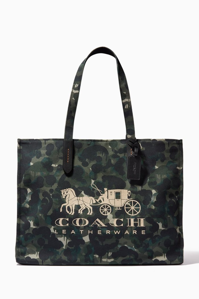 

Camo Logo Print 42 Tote Bag in Recycled Canvas, Multicolour