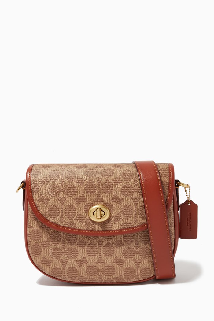 

Willow Saddle Crossbody Bag in Signature Canvas, Brown