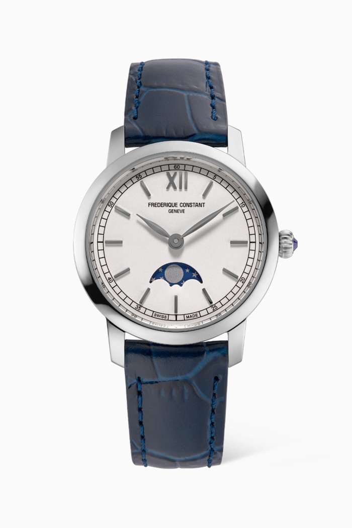 

Slimline Moonphase Quartz Watch, 30mm, White