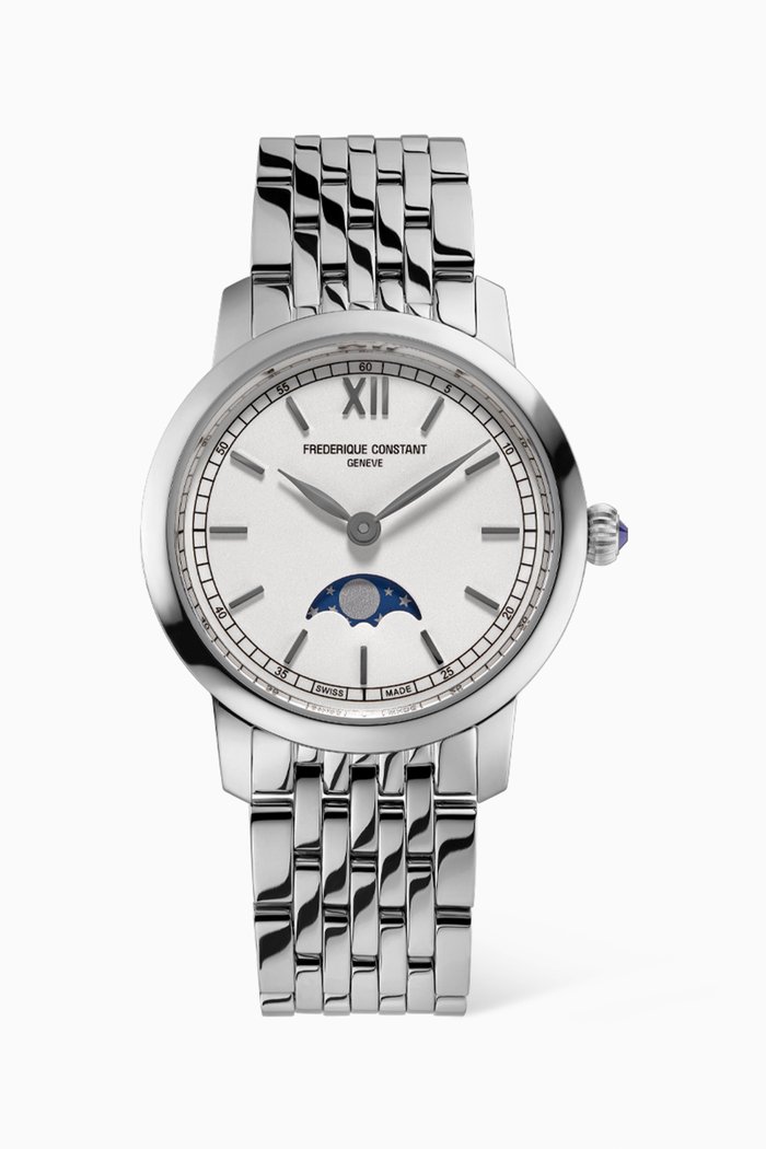 

Slimline Moonphase Quartz Watch, 30mm, White
