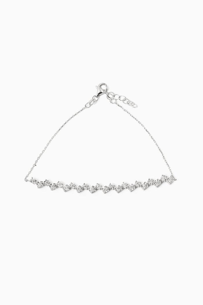 Diamond Tennis Bracelet in 18kt White Gold, Silver