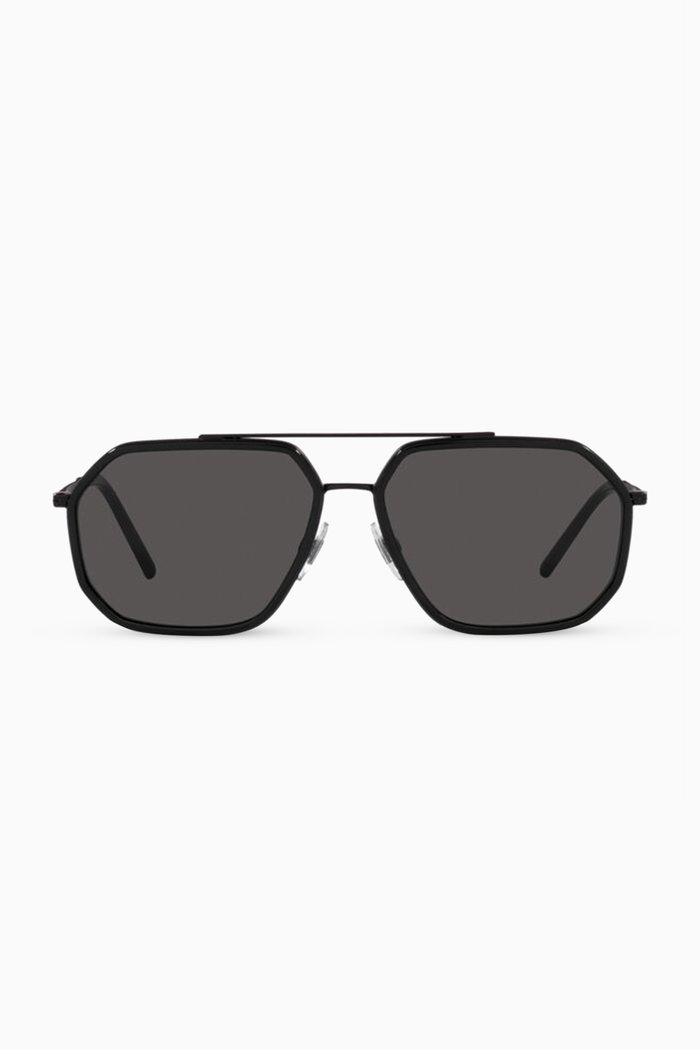 

Gros Grain Sunglasses in Metal, Black