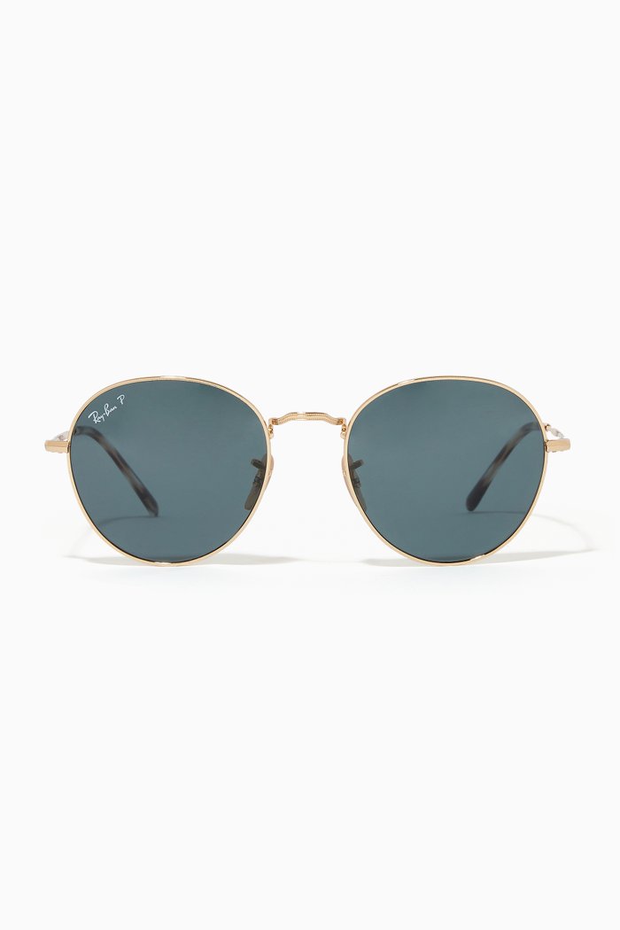 

Round Frame Sunglasses in Metal, Gold