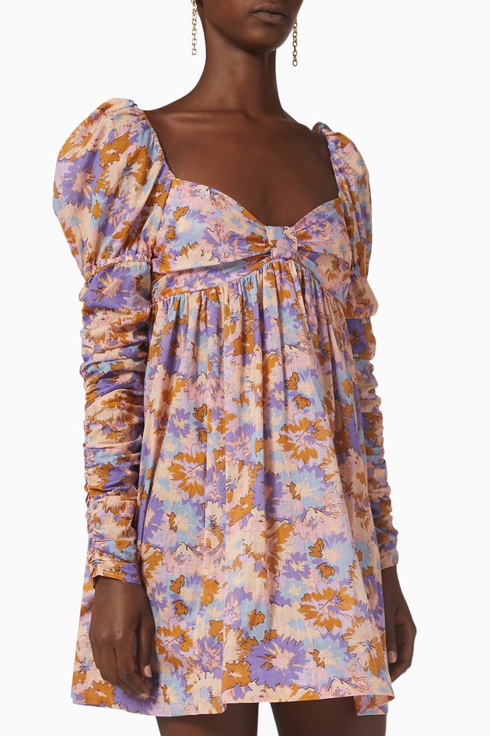 

Violet Mini Dress in Cotton, Purple