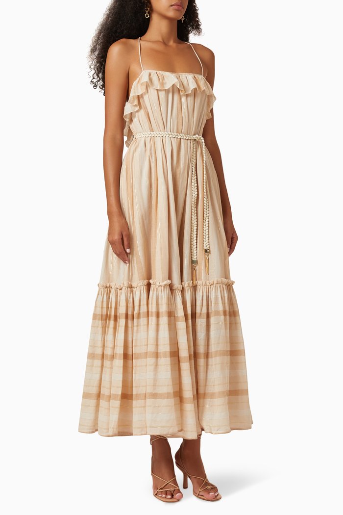 

Anneke Swing Dress in Cotton Blend, Neutral