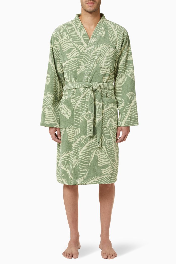

The Banana Leaf Robe in Cotton Terry, Green