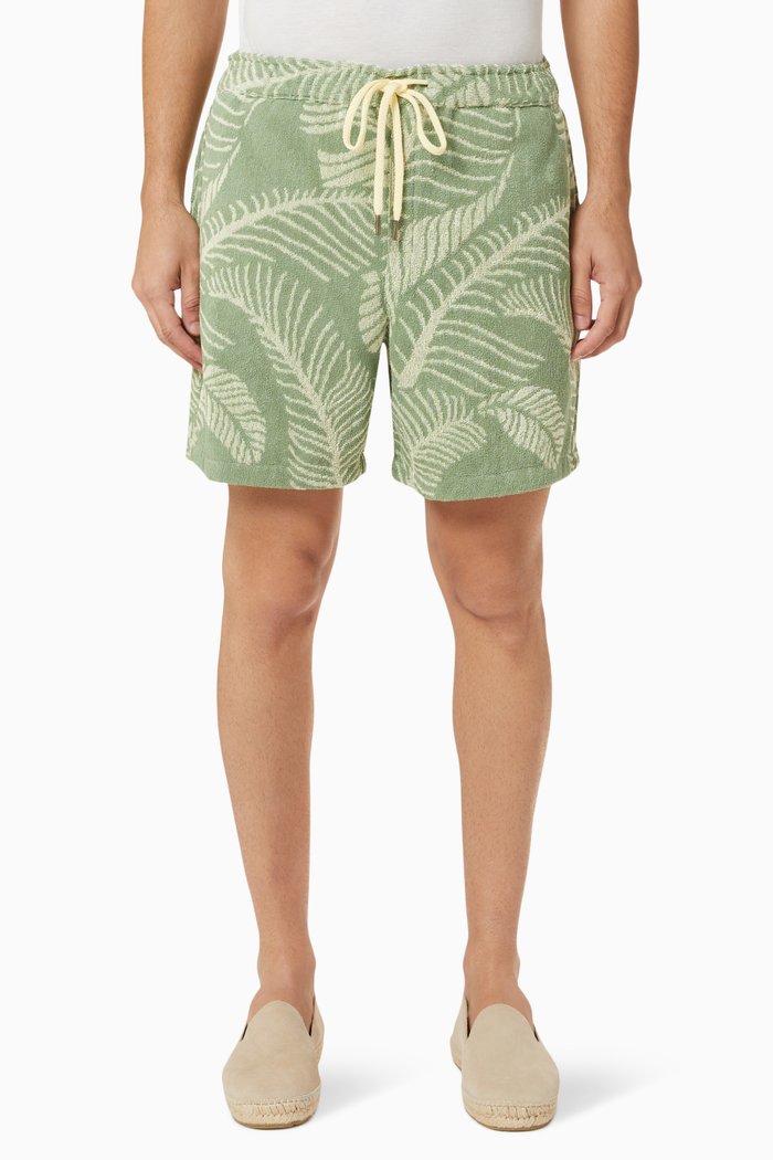 

Banana Leaf Shorts in Cotton Terry, Green