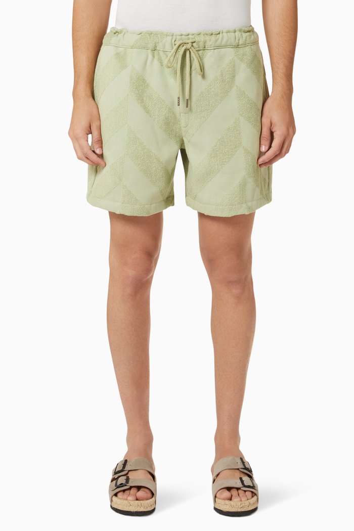 

Sculpted Herring Shorts in Cotton Terry, Green