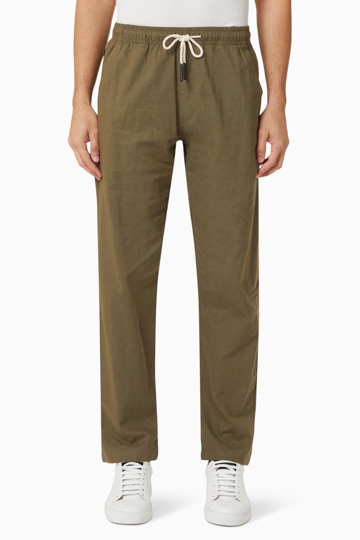 

Long Pants in Linen Blend, Green