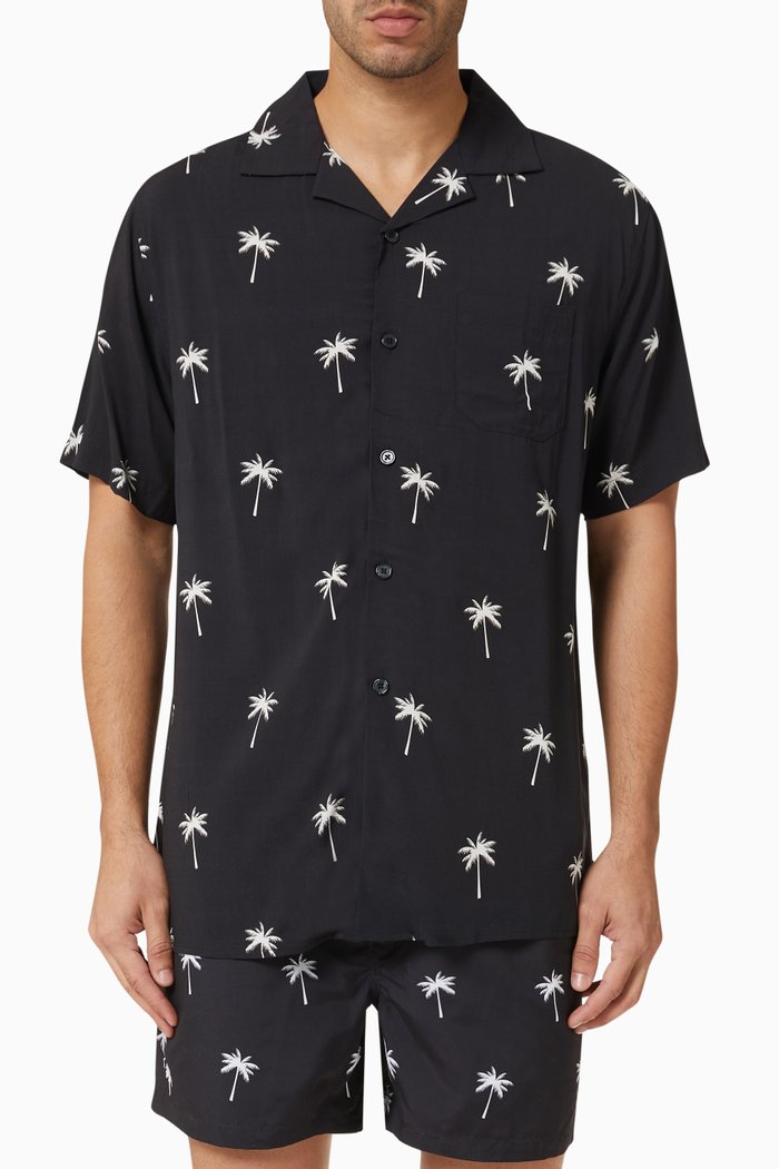 

Palm Shirt in Viscose, Black