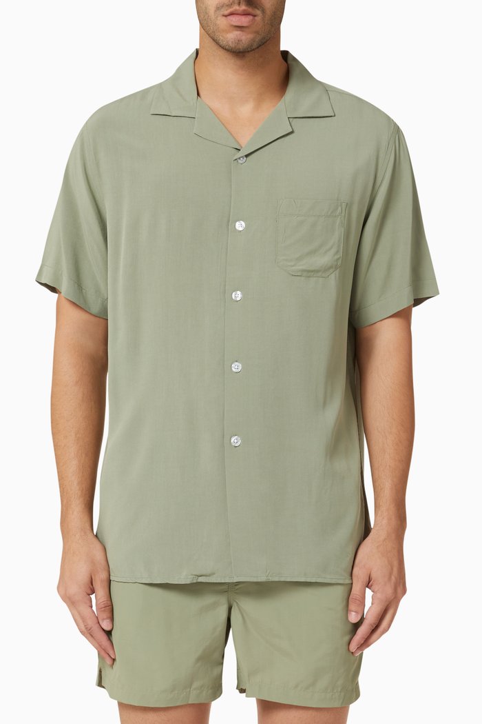 

Plain Shirt in Viscose, Green