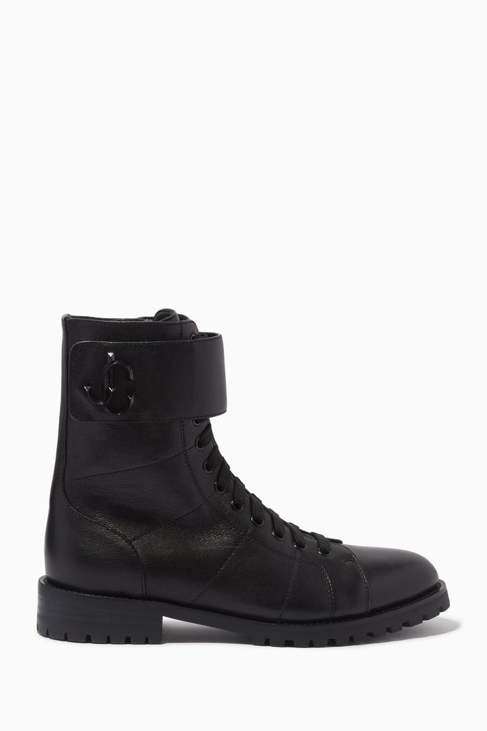 

Ceirus Flat Boots in Nappa, Black