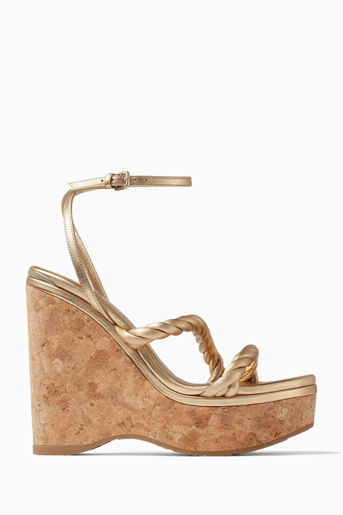 

Diosa 130 Wedges in Metallic Nappa, Gold