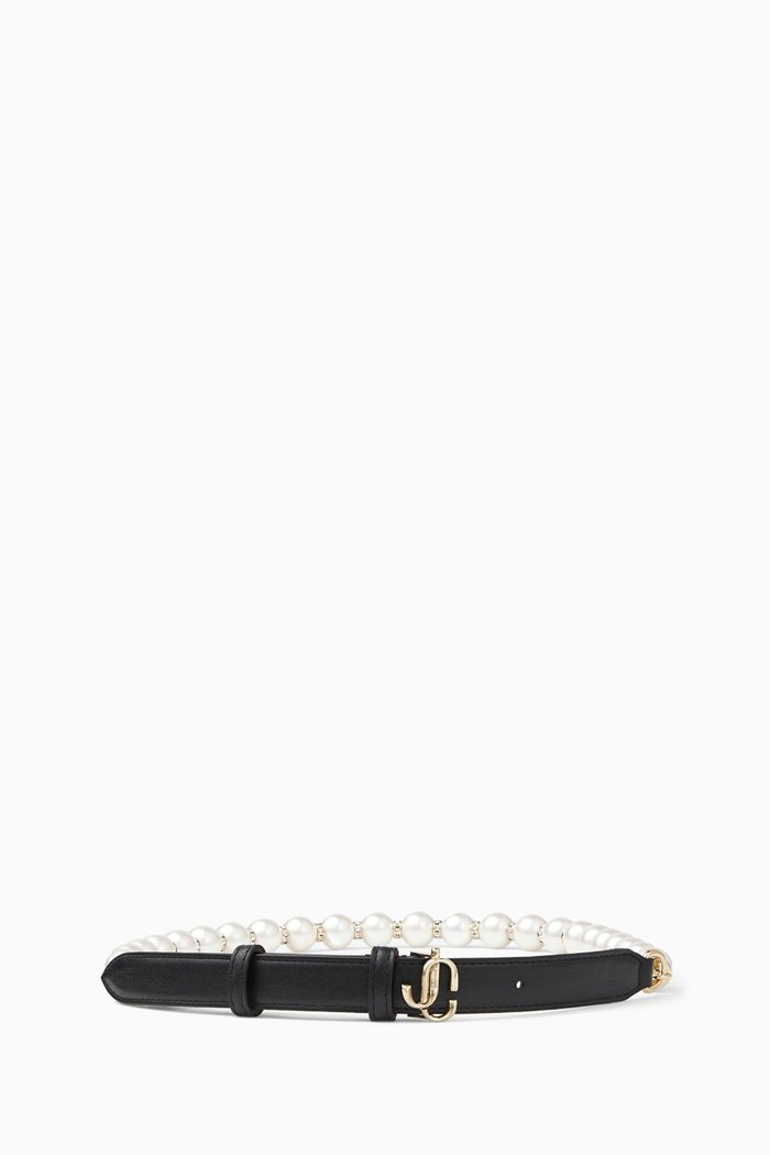 

JC Pearl Belt in Leather, Black