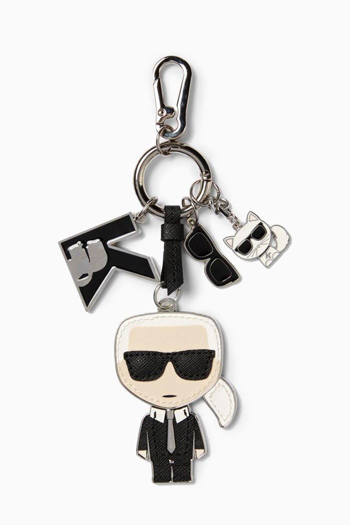 

K/Ikonik Charm Keychain in Leather & Metal, Multicolour