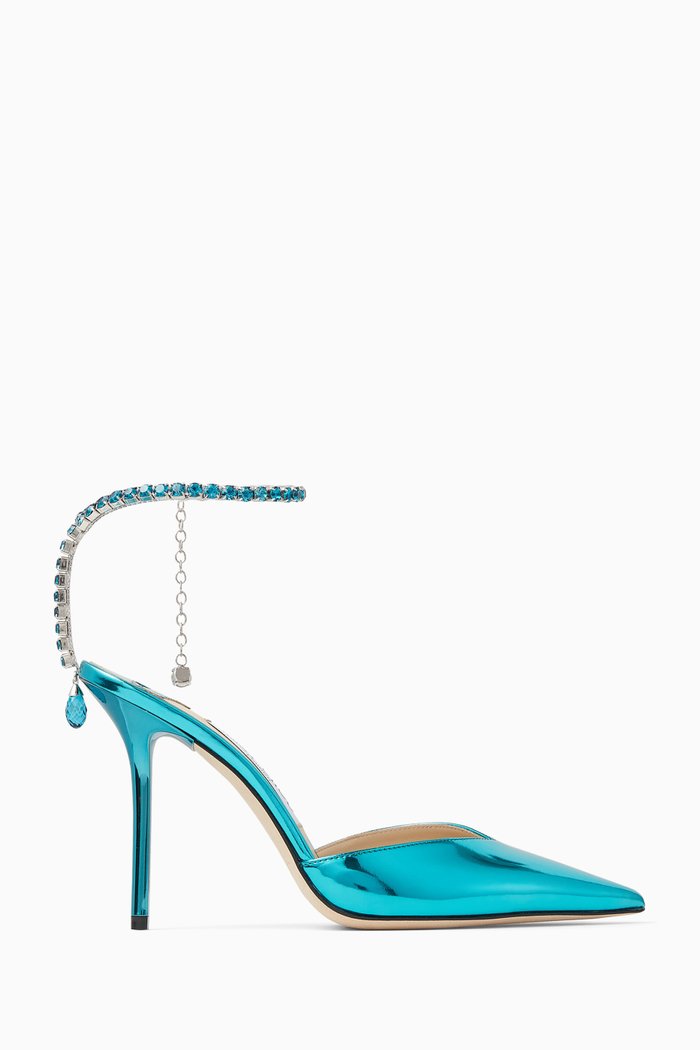 

Saeda 100 Pumps in Liquid Metallic Leather, Blue