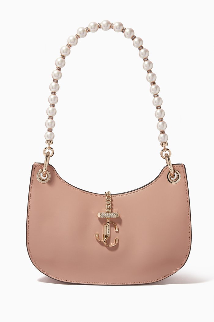 

Varenne Hobo/S Pearl-embellished Handbag in Box Leather, Pink