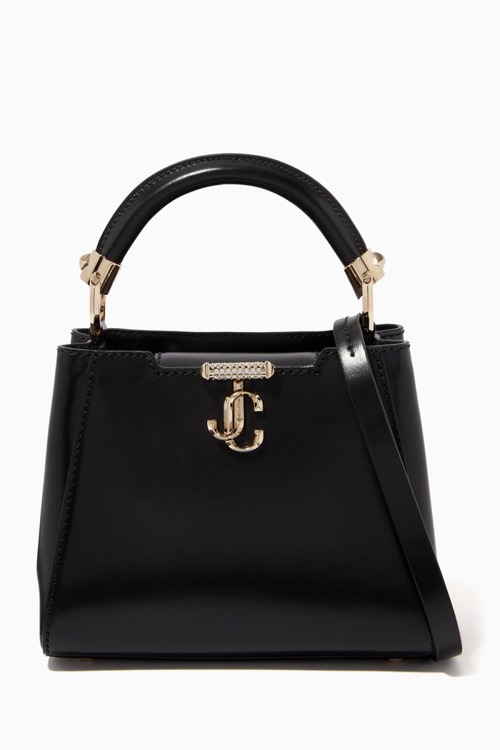 

Mini Varenne Top Handle Bag in Leather, Black