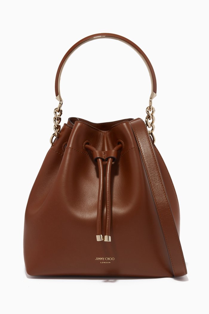 

Bon Bon Bucket Bag in Leather, Brown