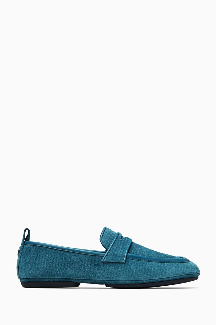 

Buxton Loafers in Suede and Nappa, Blue