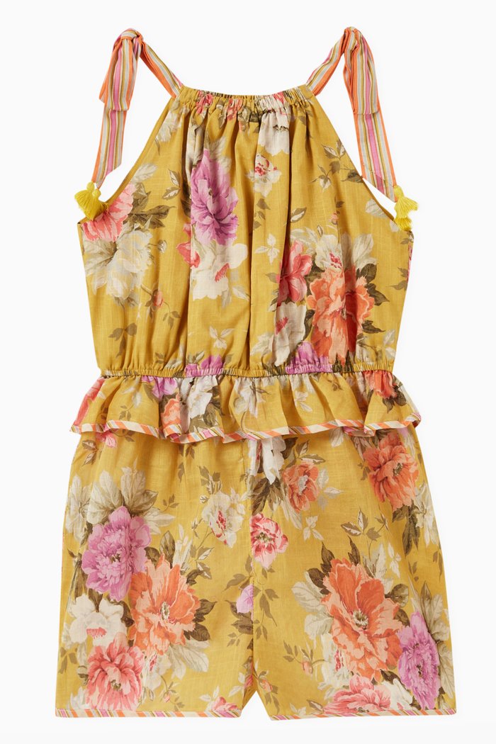 

Pattie Tie Jumpsuit in Cotton, Yellow