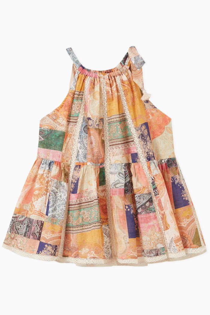 Anneke Patchwork Halter Top in Cotton, Multicolour