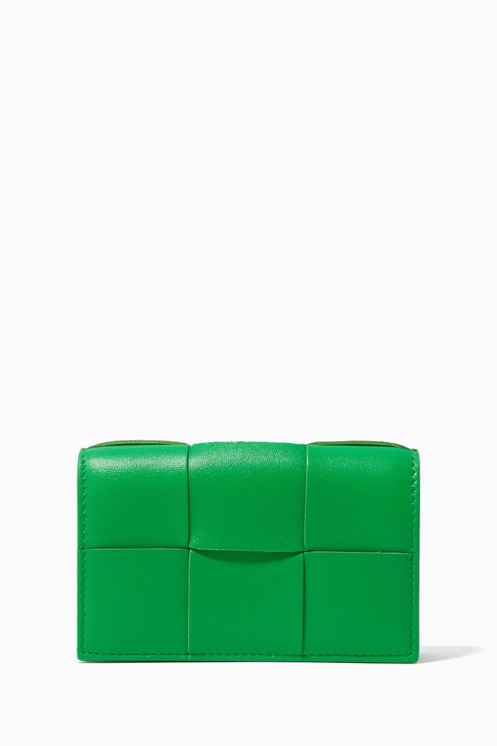 

Card Case in Intrecciato Nappa, Green