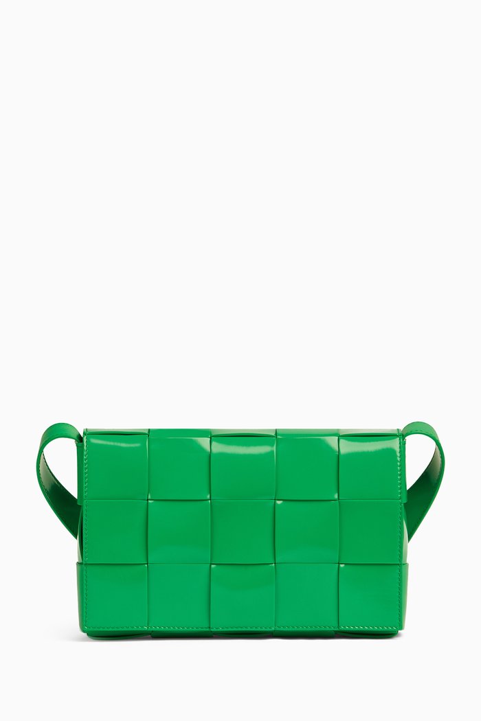 

Cassette Bag in Intrecciato Leather, Green