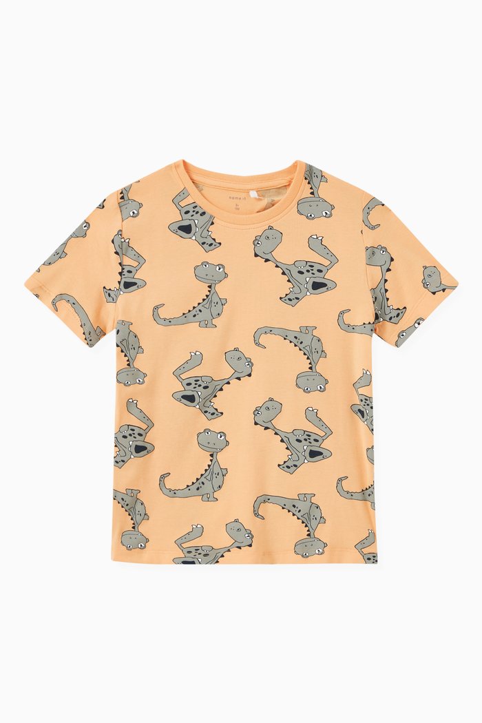 

Jean Animal Print T-shirt in Organic Cotton Jersey, Orange