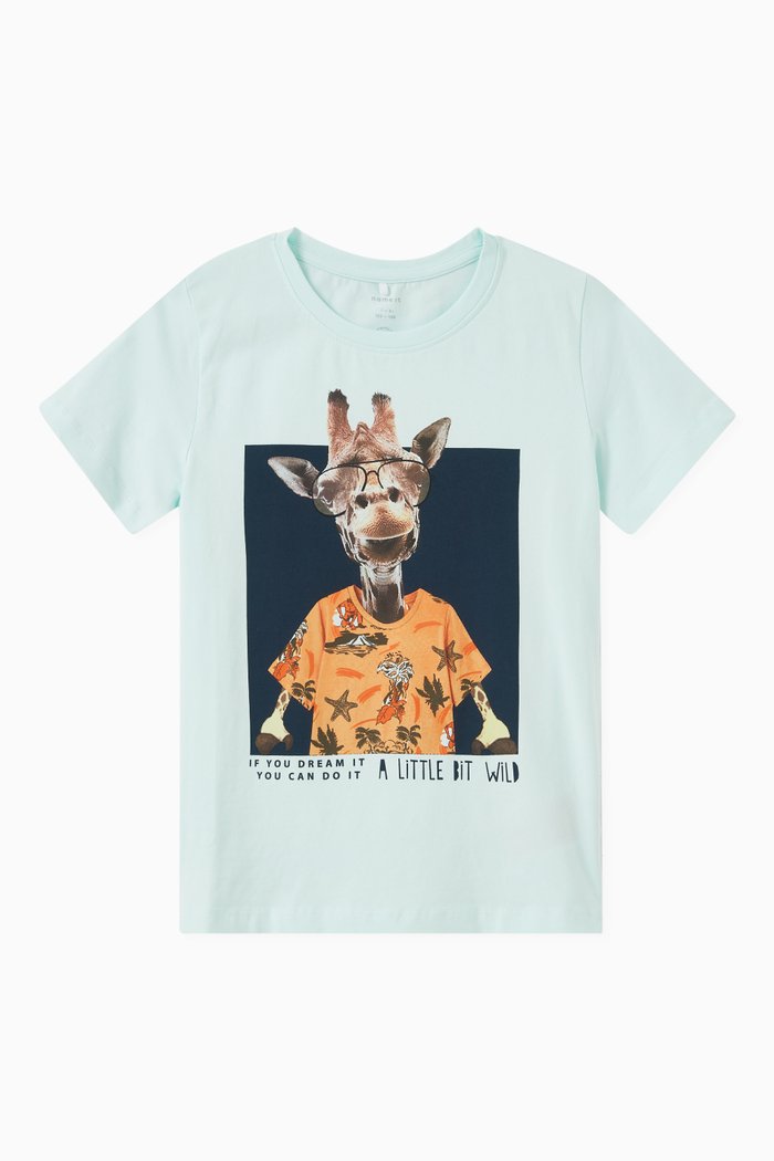 

Mood Animals T-shirt in Organic Cotton Jersey, Blue