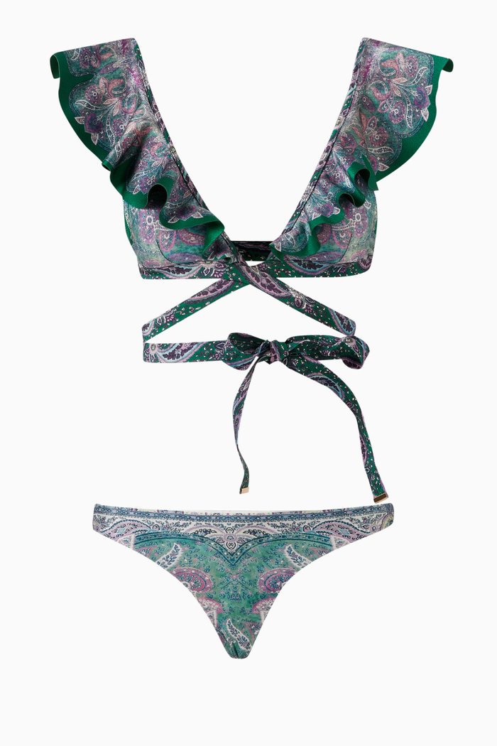 

Anneke Wrap Ruffled Bikini Set, Blue