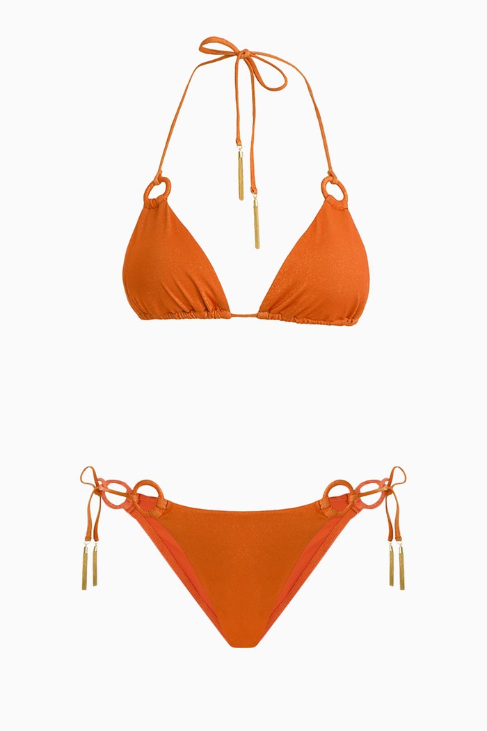 

Anneke Lurex Ring Tie Bikini Set in Lycra®, Orange