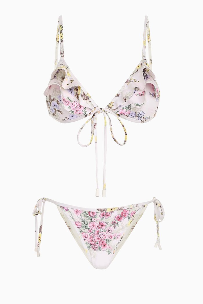 

Jude Frill Mini Triangle Bikini Set in Italian Lycra®, White
