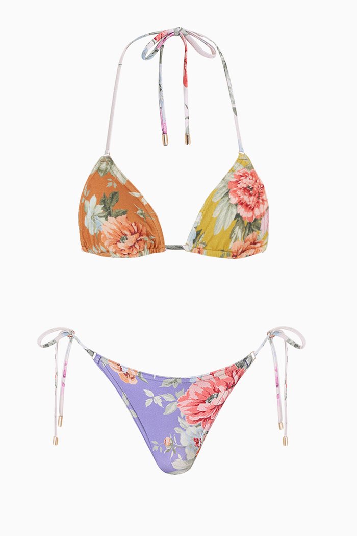 

Pattie Spliced Mini Tri Bikini Set in Lycra®, Multicolour