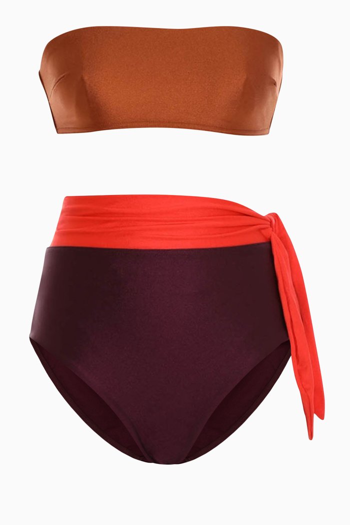 

Violet Colour-block Bikini Set in Italian Lycra®, Multicolour