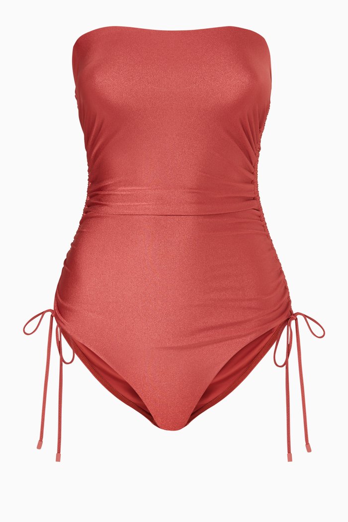 

Jude Ruched Swimsuit in Italian Lycra®, Brown
