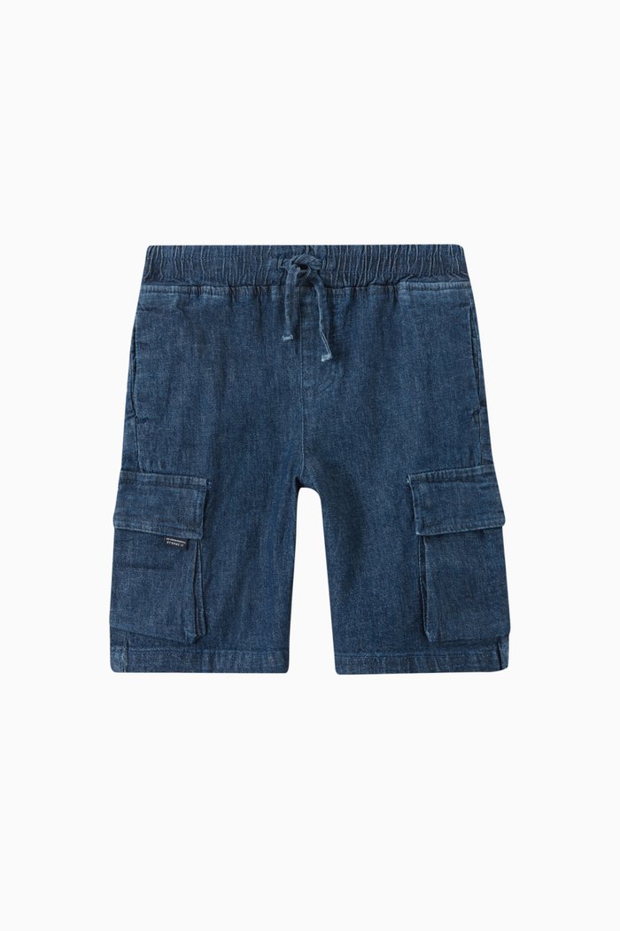 

Skater Cargo Denim Shorts, Blue