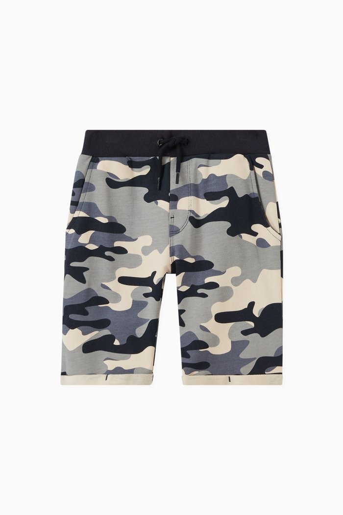 

Vermo Camouflage Print Shorts, Blue