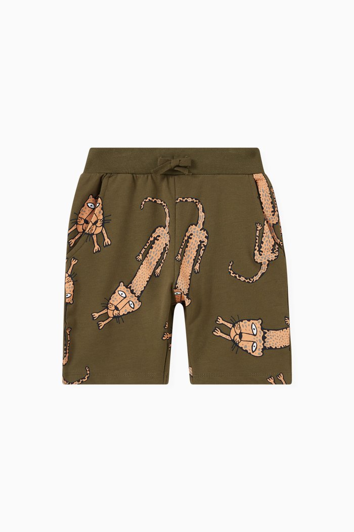 

Jean Animal Long Sweat Shorts in Unbrushed Fleece, Green