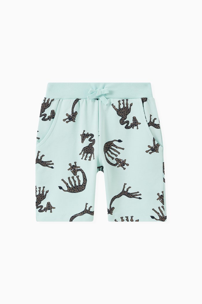 

Jean Animal Long Sweat Shorts in Unbrushed Fleece, Blue
