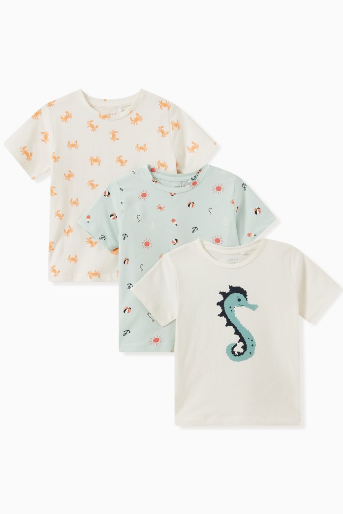 

Joe T-shirts in Organic Cotton Jersey, Set of 3, Multicolour
