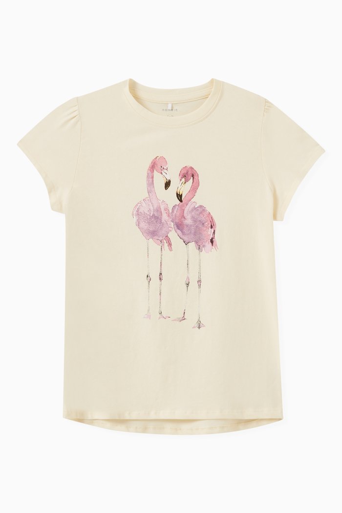 

Jungle Print T-shirt in Cotton Jersey, Yellow