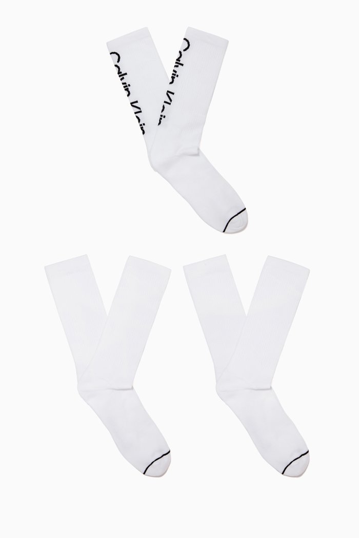 

Crew Socks, Set of 3, White