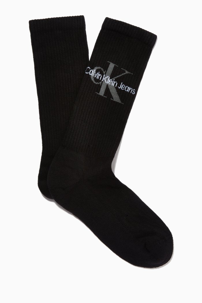 Logo Crew Socks, Black