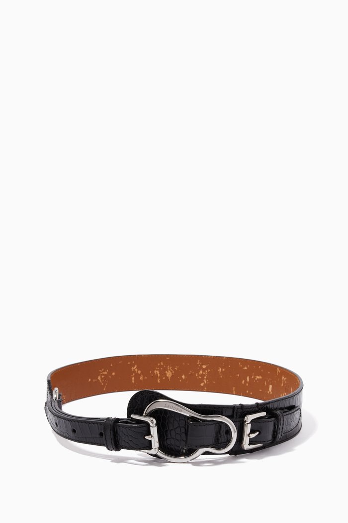 

Belt in Crocodile Leather, Black