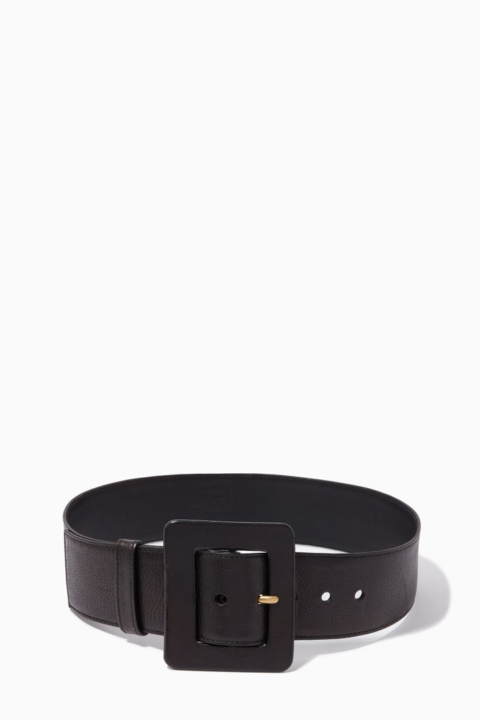 

Buckle Belt in Leather, Black