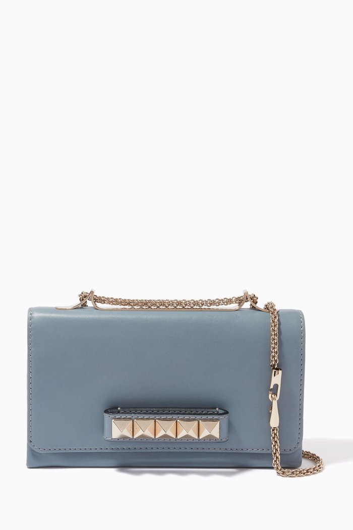 

Va Va Voom Chain Shoulder Bag in Leather, Blue