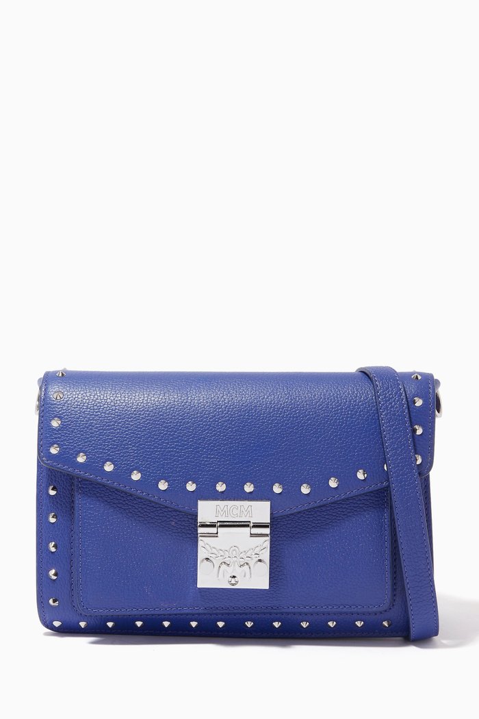 

Small Studded Patricia Crossbody Bag in leather, Blue