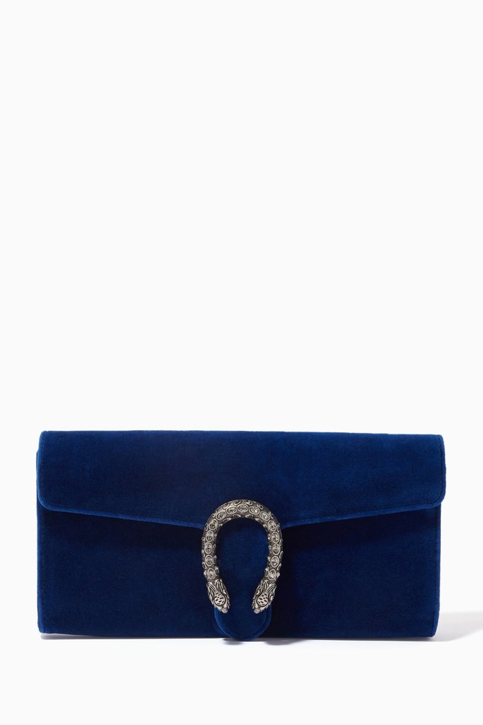 

Dionysus Clutch in Velvet, Blue
